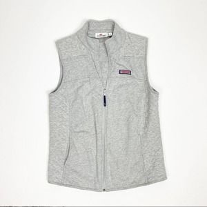 Vineyard Vines Grey Quilted‎ Panel Zip Vest Medium